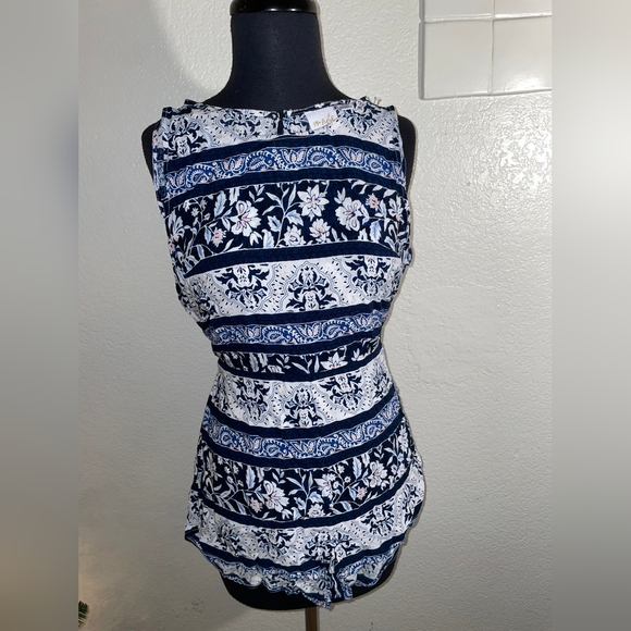MADE Minkpink Resort Indigo Sunset Playsuit - Picture 1 of 3